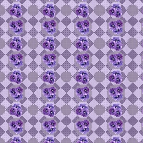 Purple Hibiscus Dots and Checks