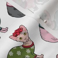 Christmas Sphynx Cats and Bows