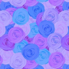 Roses in purple and blue 
