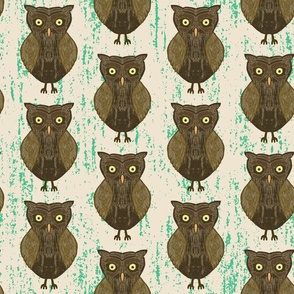Owls With Green and Neutral