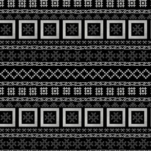 Latvian traditional symbols in rows on black
