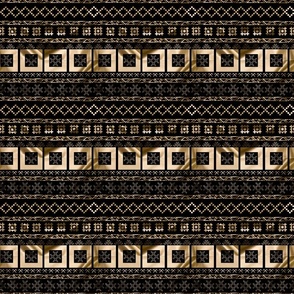 Latvian traditional symbols in rows gold