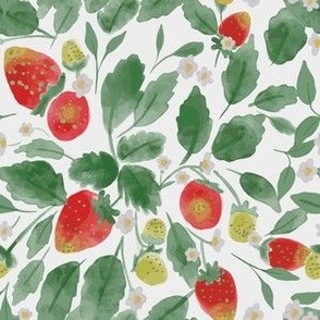 Strawberry Fields Watercolor 6 x 6