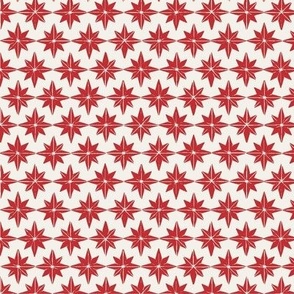 christmas star tiles in red -- small