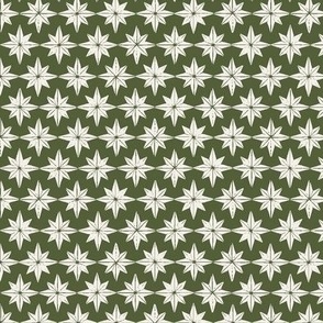 christmas star tiles on green -- small