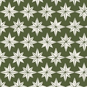 christmas star tiles on green