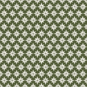 christmas star tiles on green