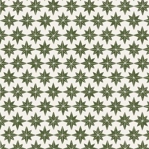 christmas star tiles in green -- small