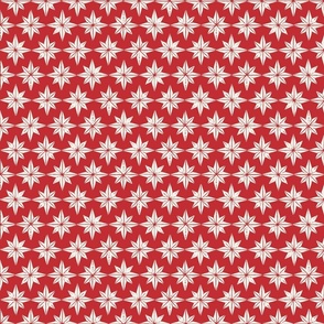 christmas star tiles on red -- large