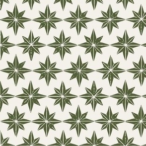 christmas star tiles in green