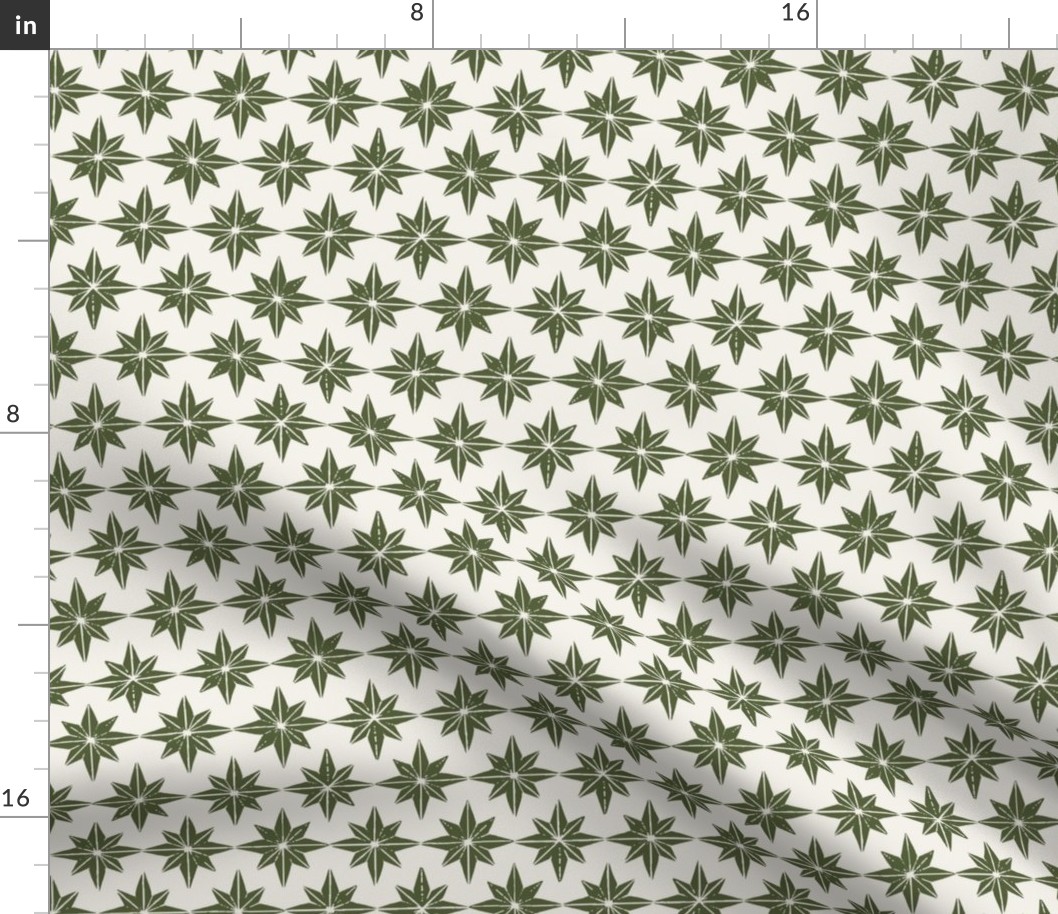 christmas star tiles in green