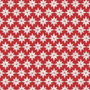 christmas star tiles on red -- small