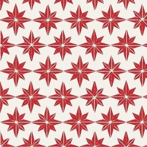 christmas star tiles in red -- large