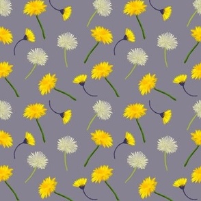 Dandelions on taupe brown