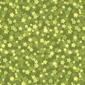 Small Starry Bokeh Pattern - Artichoke Green Color