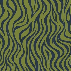 Zebra Stripe Pattern - Artichoke Green and Medium Charcoal