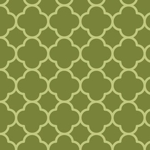 Quatrefoil Pattern - Artichoke Green and Pear Green