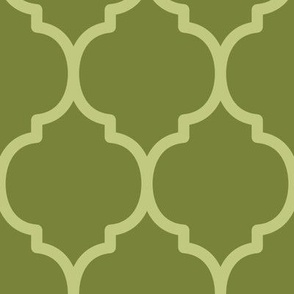 Extra LargeMoroccan Tile Pattern - Artichoke Green and Pear Green