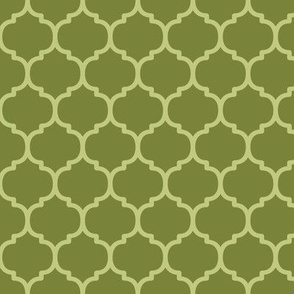 Moroccan Tile Pattern - Artichoke Green and Pear Green