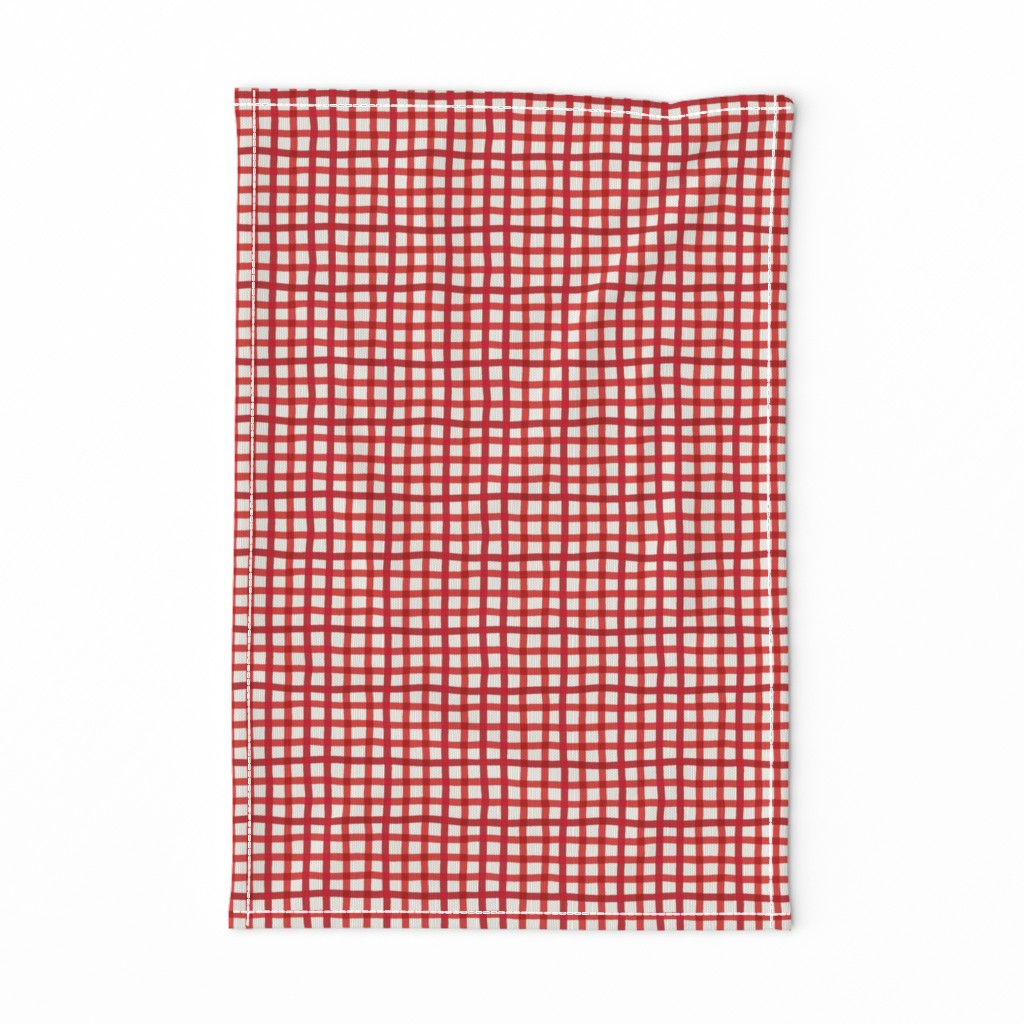 cottagecore christmas red wobbly gingham