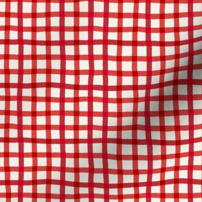 cottagecore christmas red wobbly gingham