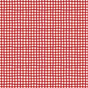 cottagecore christmas red wobbly gingham