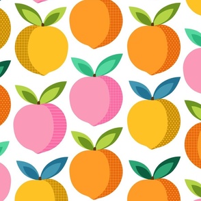  Mid Century Modern Peaches in Pop Art Colors Medium Large Scale