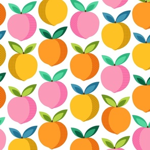  Mid Century Modern Peaches in Pop Art Colors Medium Scale