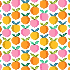  Mid Century Modern Peaches in Pop Art Colors Small Scale