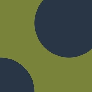 Jumbo Polka Dot Pattern - Artichoke Green and Medium Charcoal