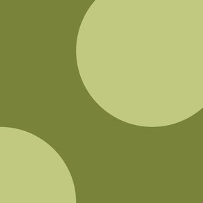 Jumbo Polka Dot Pattern - Artichoke Green and Pear Green
