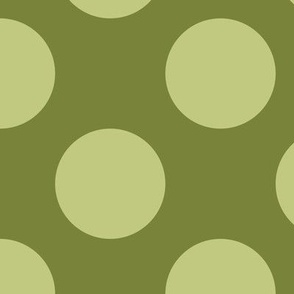 Large Polka Dot Pattern - Artichoke Green and Pear Green