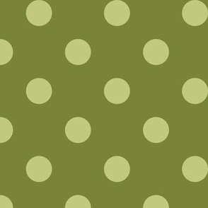Big Polka Dot Pattern - Artichoke Green and Pear Green