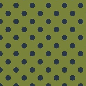 Polka Dot Pattern - Artichoke Green and Medium Charcoal