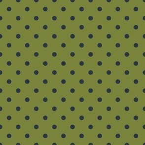 Small Polka Dot Pattern - Artichoke Green and Medium Charcoal