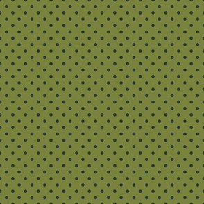Tiny Polka Dot Pattern - Artichoke Green and Medium Charcoal