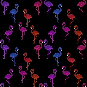 Flamingo Party Neon (pink, purple) - black, medium 