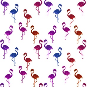 Flamingo Party Neon (pink, purple) - white, medium 