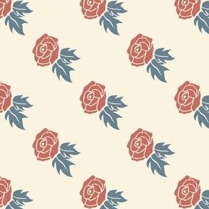 Country Style Roses and Leaves medium size