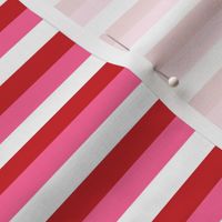 Small Stripes - Red, Pink and White