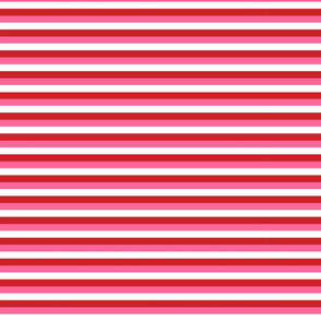Small Stripes - Red, Pink and White