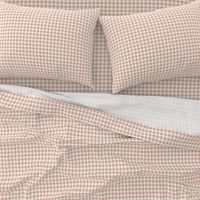 Gingham check soft blush pink and  soft yellow on white