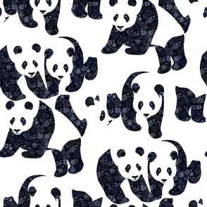 Bear-ly Camouflaged Panda Bears - with floral detail
