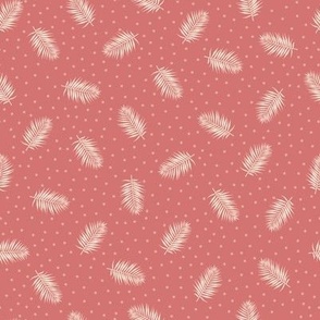  Feather Vibe Palms // Normal Scale // Ivory Palm Leaves // Coral background 