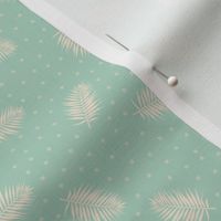 Pastel Palms // Normal Scale // Ivory Palm Leaves // Mint background // Feather vibe