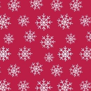 Snowflakes on red