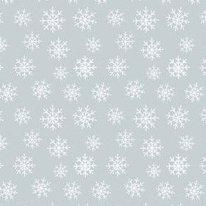 Snowflakes on silver grey