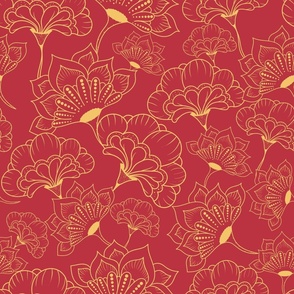 Red And Gold Luxury Flowers (Large)