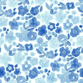 Translucent Blue Flowers 
