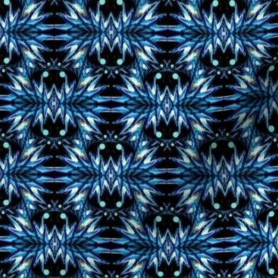 coquillage en fractale bleu et noir